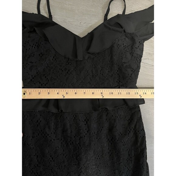 Lulu’s XS Romance Dance Floral Lace Embroidered Off Shoulder Midi Ruffle Dress - Picture 9 of 11